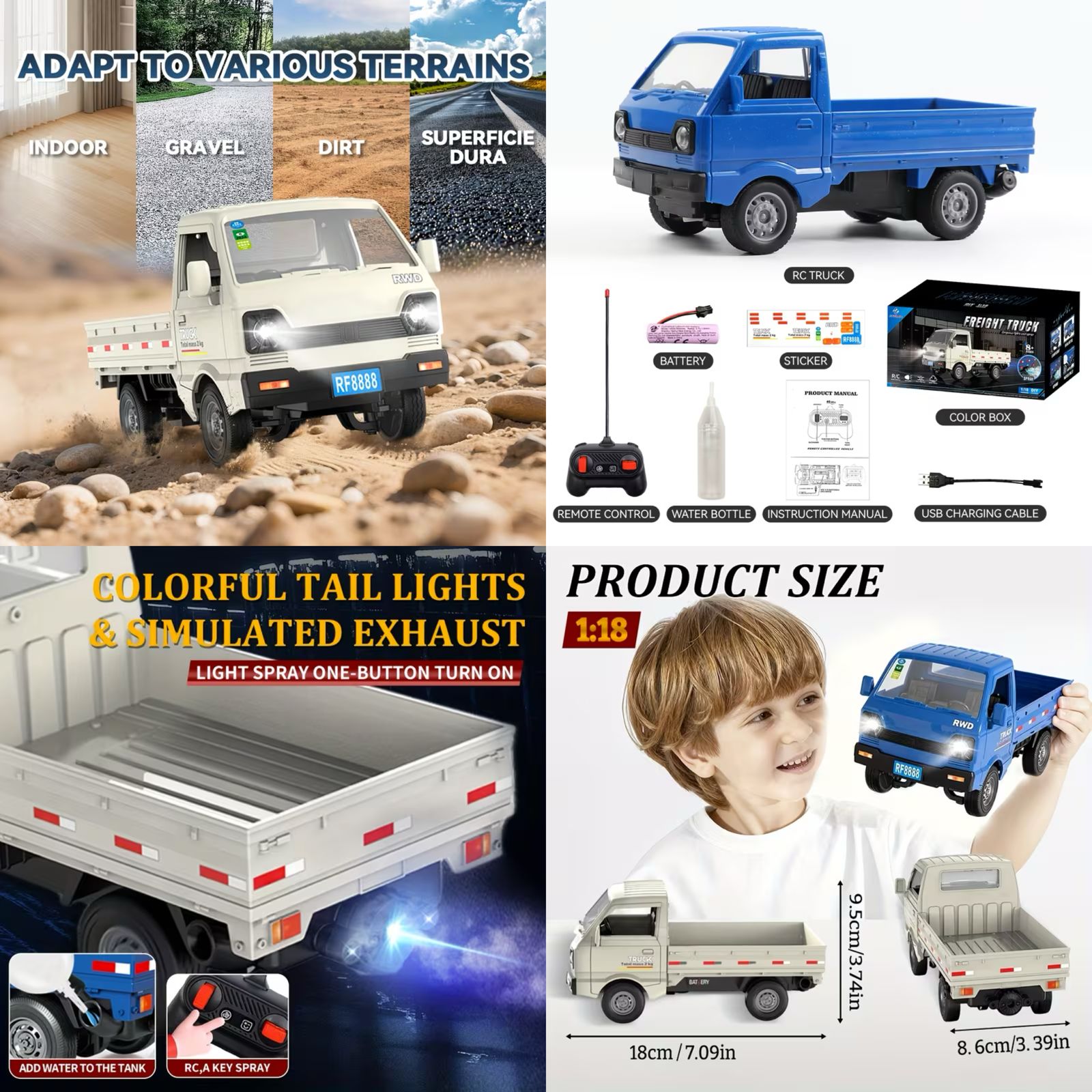 2.4G Wireless RC Suzuki Truck with Tail Spray
