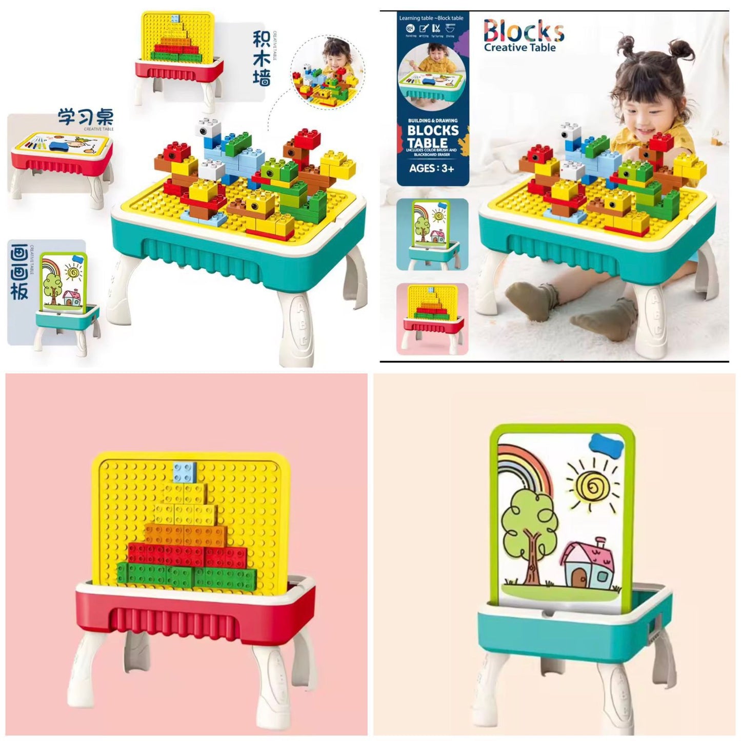 Multifunctional DIY Marble Run Building Table