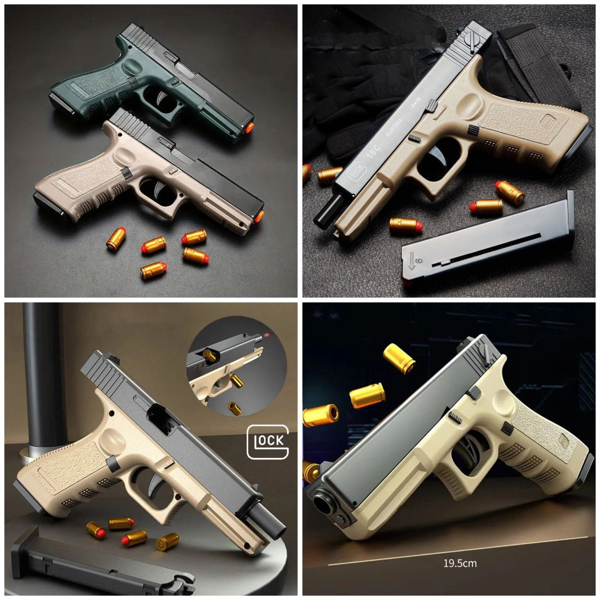 Glock 18 Style Shell Ejection Toy Gun