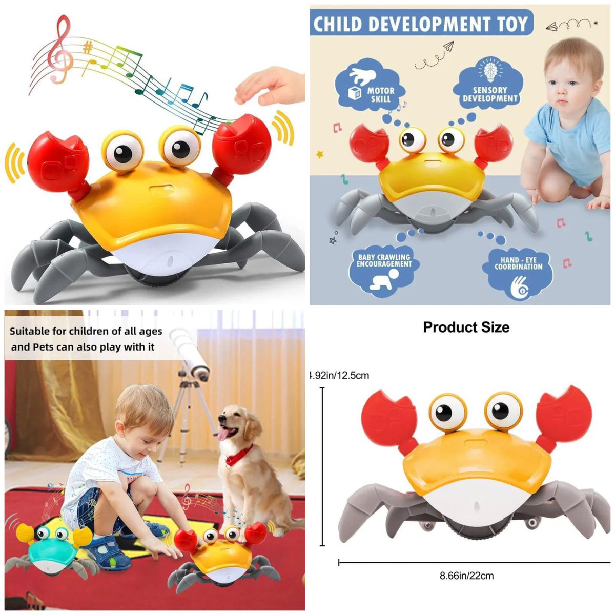 Crawling Crab Obstacle Avoidance Toy