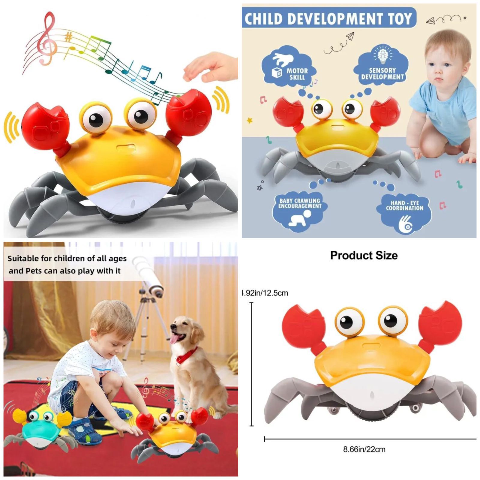 Crawling Crab Obstacle Avoidance Toy