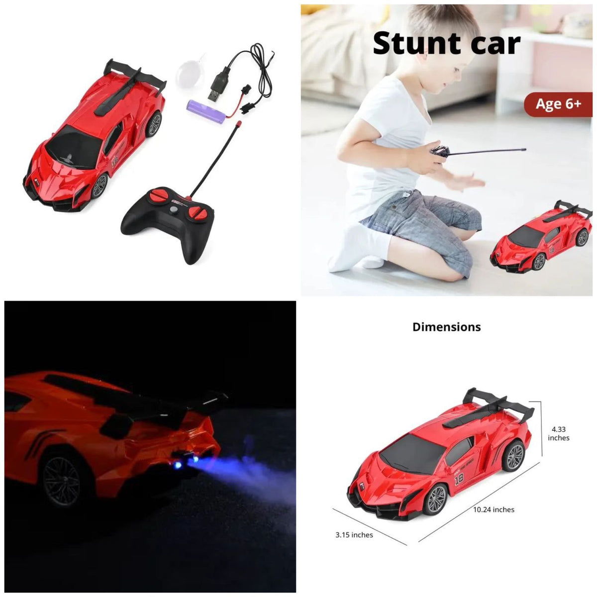 Red Lamborghini Style RC Smoke Car