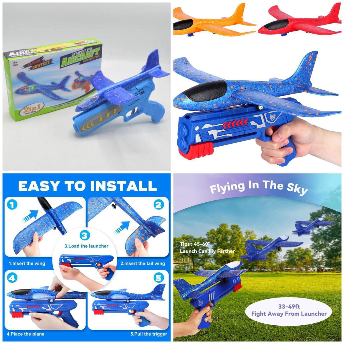 Foam Glider Airplane Launcher Gun