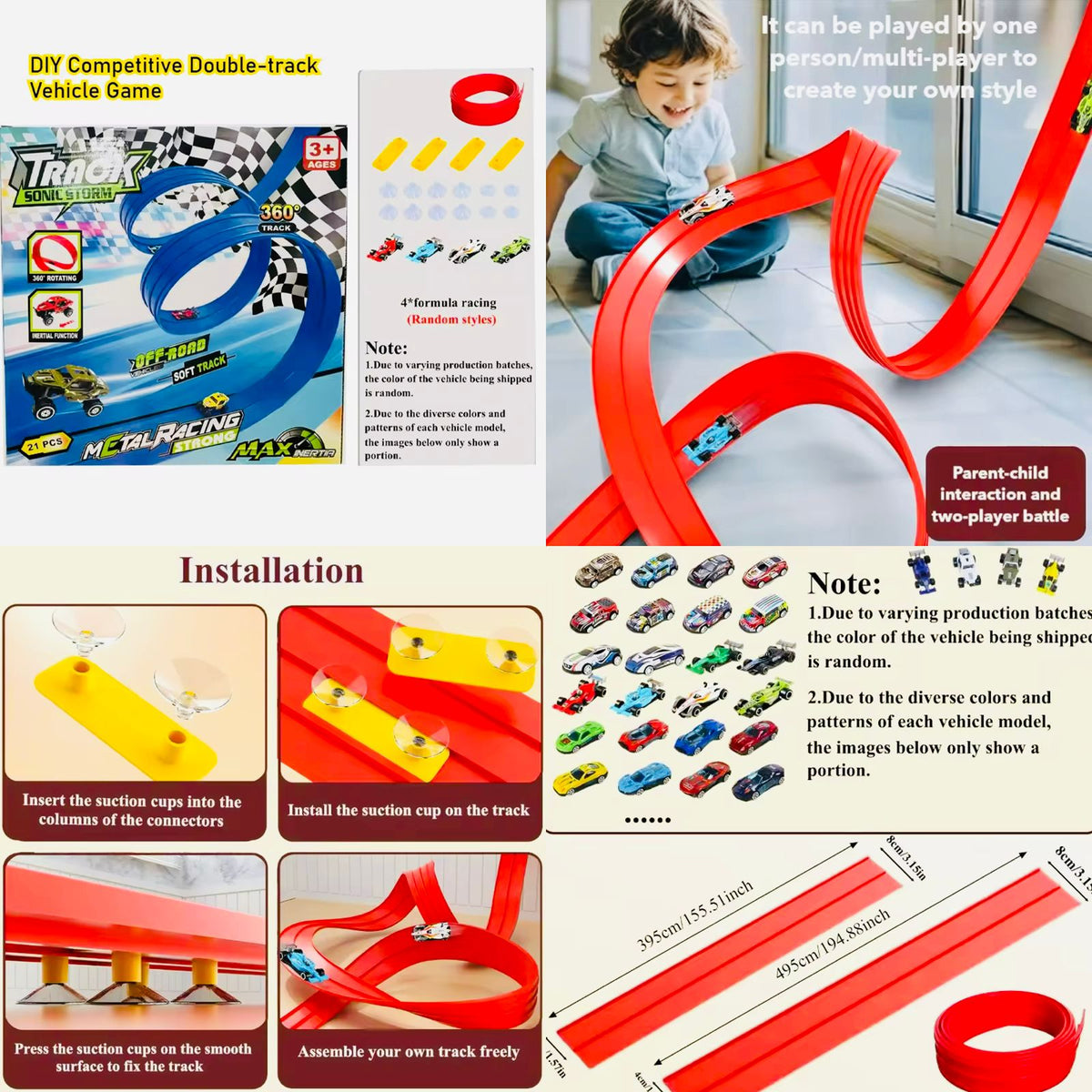 Flexible Double-Track Racing Car Set