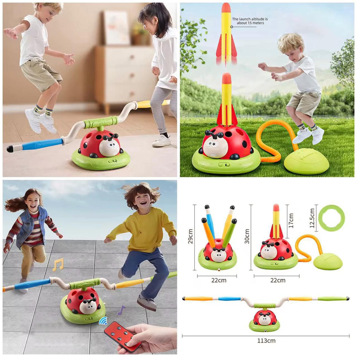 3-in-1 Ladybug Rocket Launcher Toss Toy