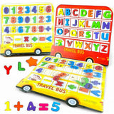 Wooden Learning Board with Alphabet & Numbers