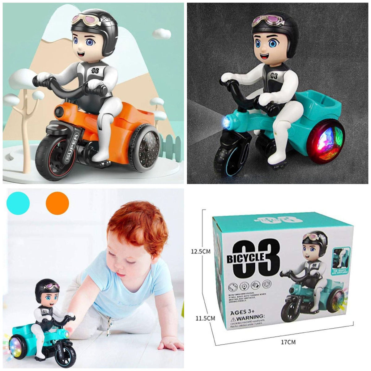 Automatic Stunt Biker Toy with 360 Rotation