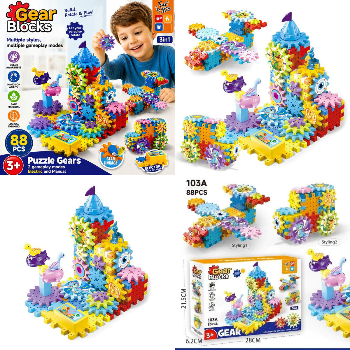 3-in-1 Gearing Blocks Set