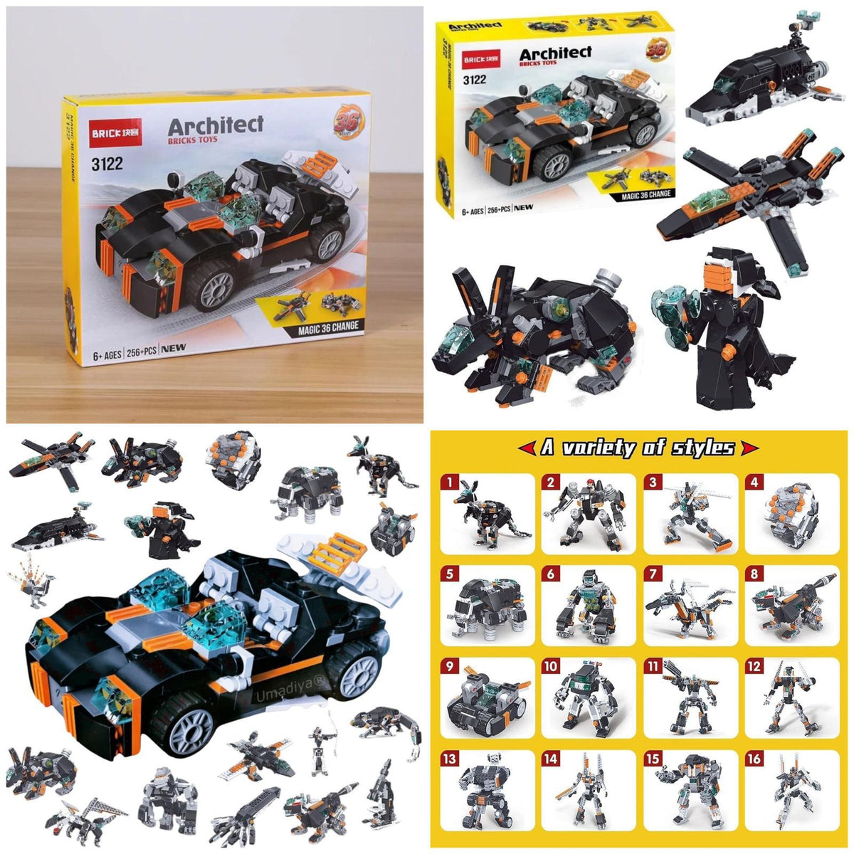 Architect Bricks Toys 36 Model in 1 Box