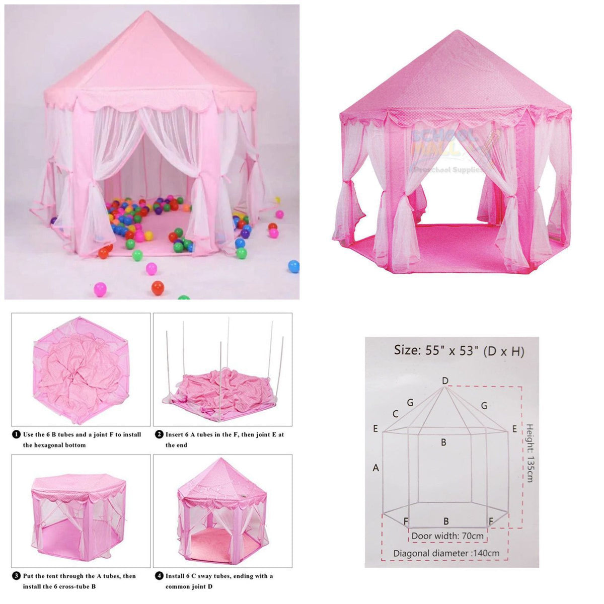 Magical Fairy Princess Castle Pop-Up Tent