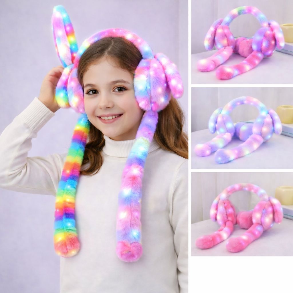 Moving Ears Head Muff With LED Lights