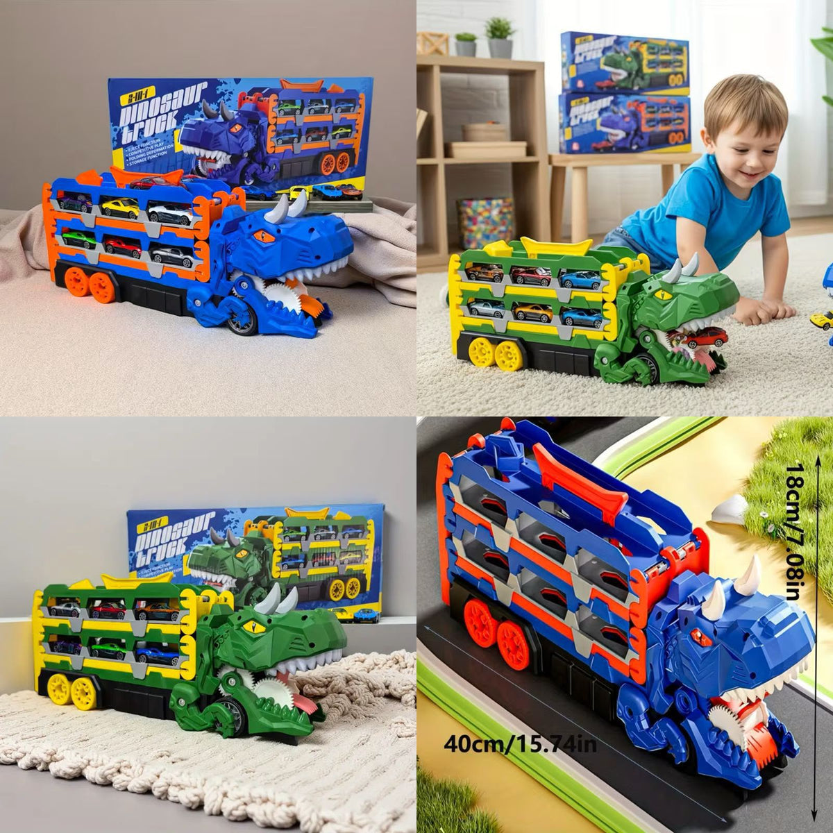 Urban Rail Track Transforming Dinosaur Truck