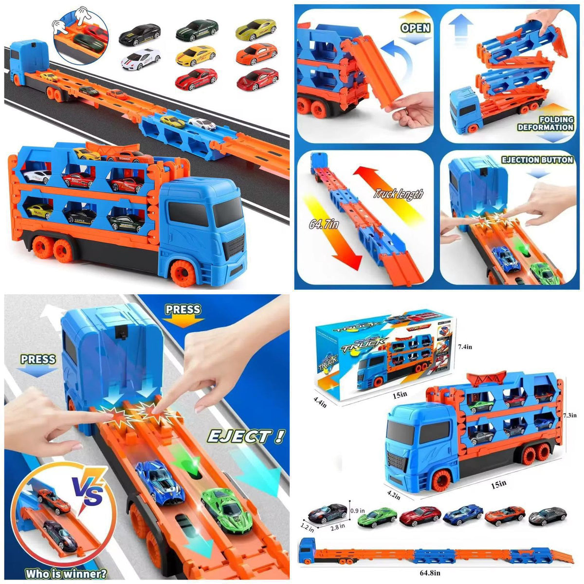 Toddler Transport Race Car Carrier Truck