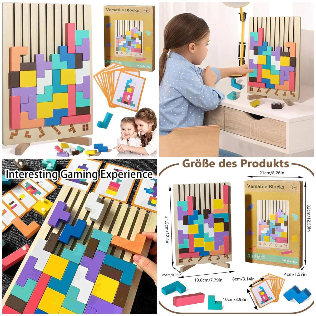 3D Wooden Montessori Stacking Puzzle