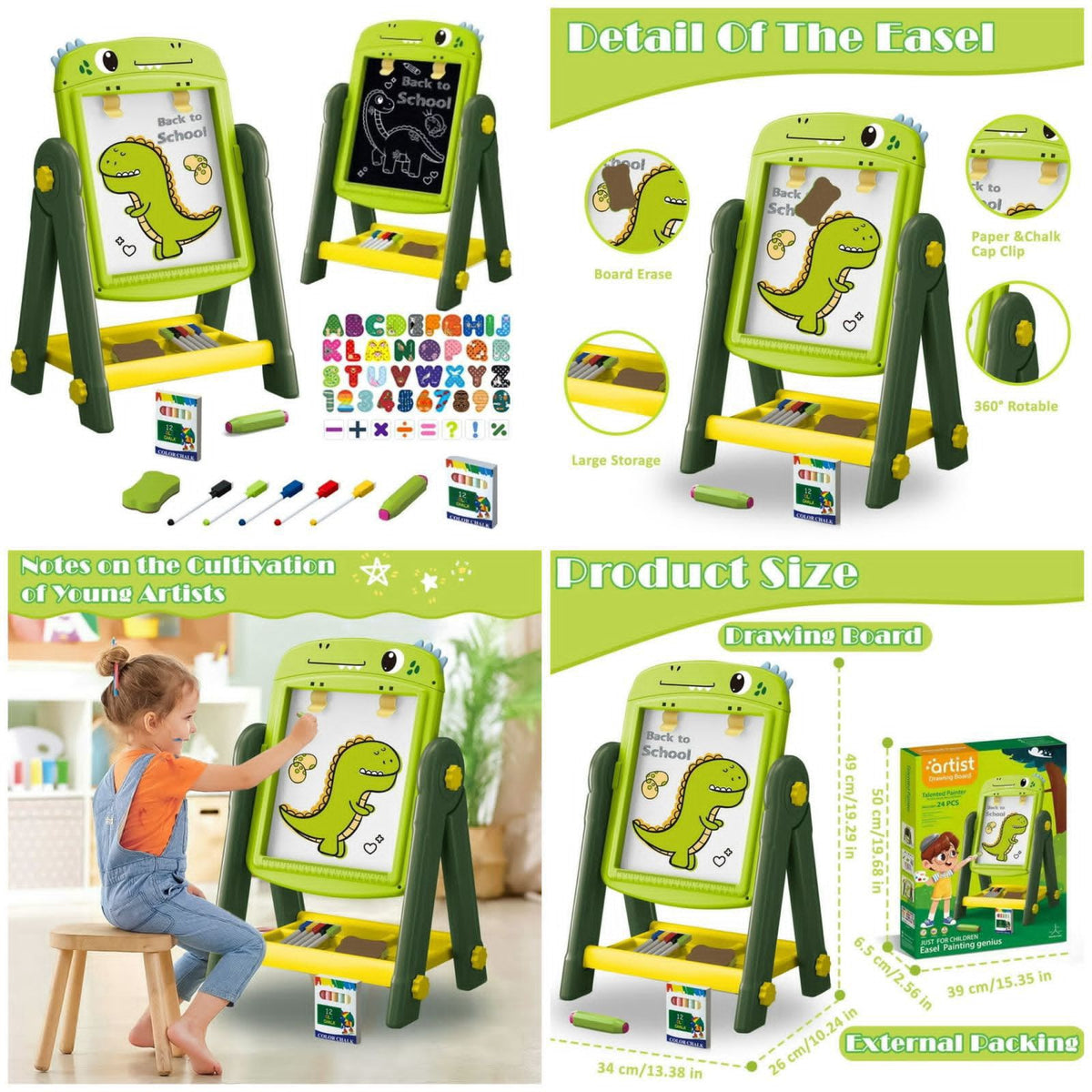 Dual Sided Magnetic Artist Easel Board