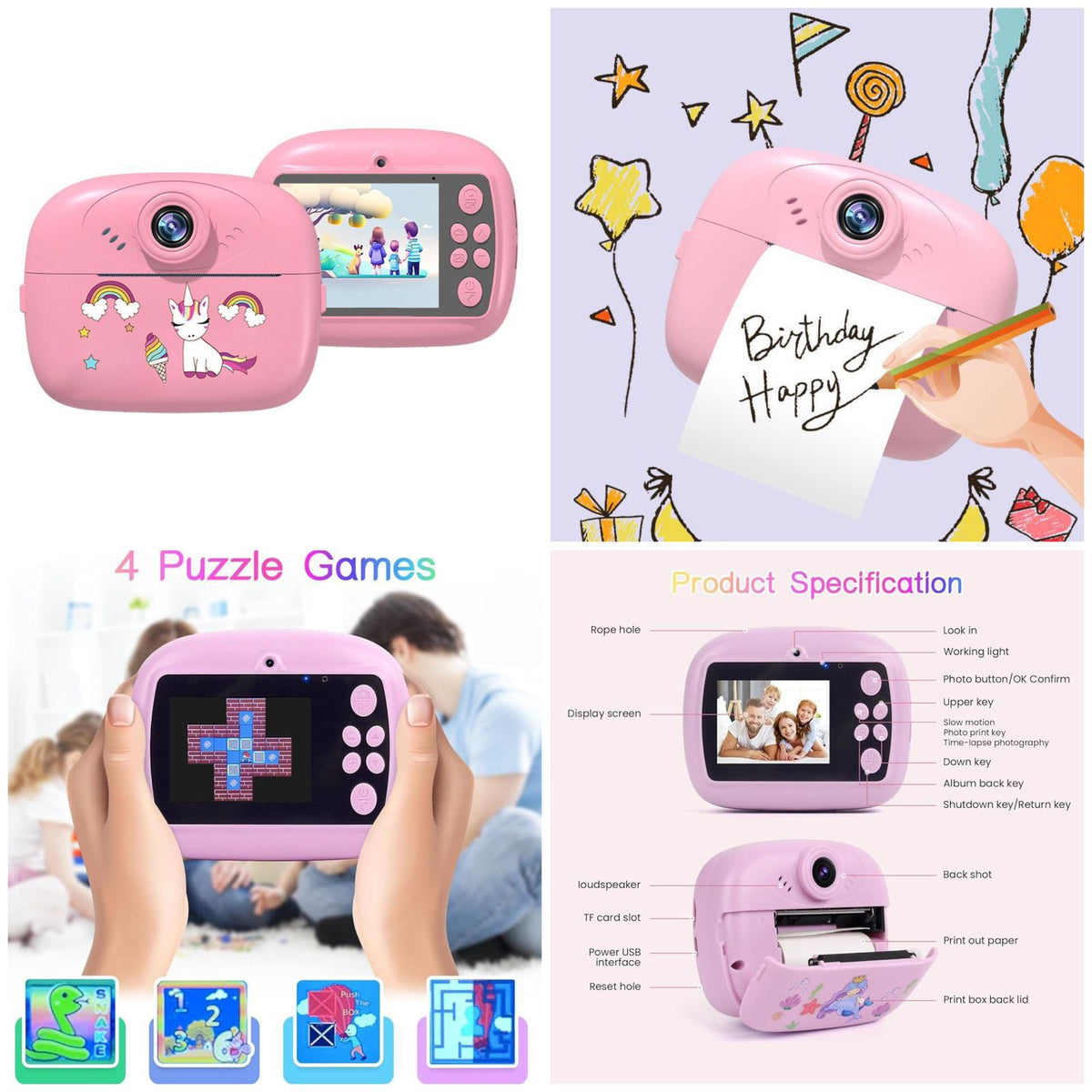 Kids Digital Camera & Video Printer