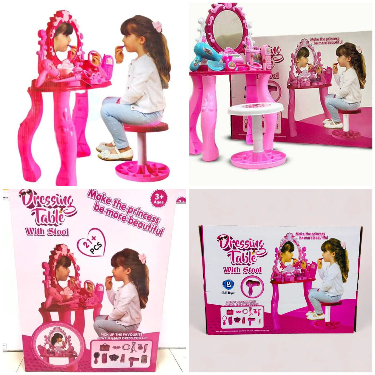 Girls Makeup Dressing Table Set (21 Pcs)